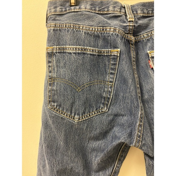 Levi's 501 Mens 35x30 Straight Leg Button Fly Jeans Blue Denim - Picture 9 of 9
